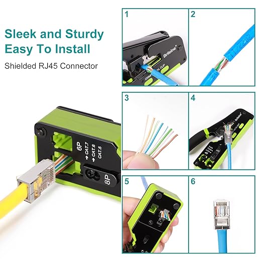 100-Pack Cat 6 Pass Through Shielded RJ45 Connectors with RJ45 Boots Cover (Cat6 Connector/ Cat5e Connector/Ethernet Ends/Cat 6 Ends/ RJ45 Modular Plugs) for Solid or Stranded STP Cable