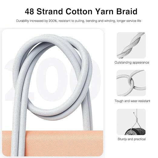 10FT iPhone 17/16 /16E/15 Woven Cable for iPhone 17/16/15 Pro Max, 17Air, 15/16 Plus Cable, USB C to USB C for AirPods 4, AirPods Pro 2, TV Siri Remote, 4K Remote 3rd Gen, TV 4th Gen Charger Cord