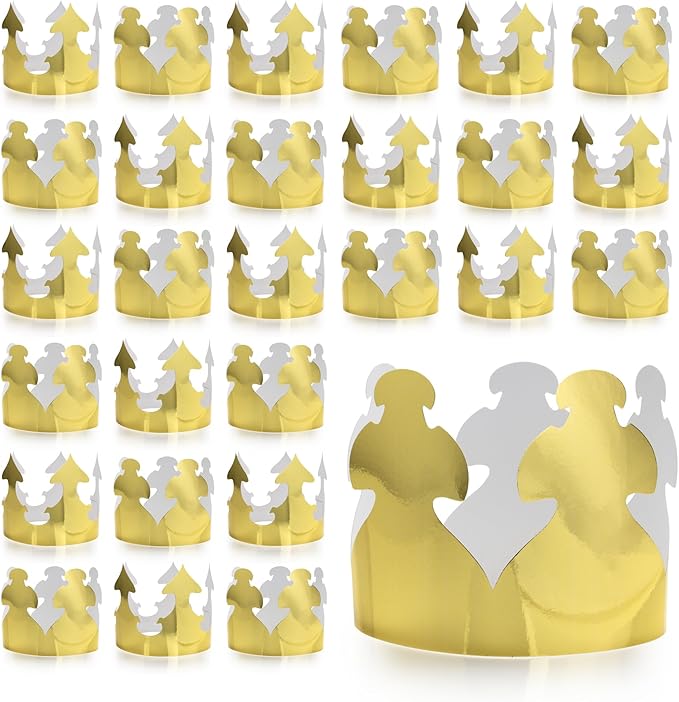 Hygloss Gold Paper Crowns 144 Pack - Paper Crowns for Kids to Decorate - Craft Activity - Blank Crown for Adults - Perfect for Parties, Celebrations - DIY Crown Crafts