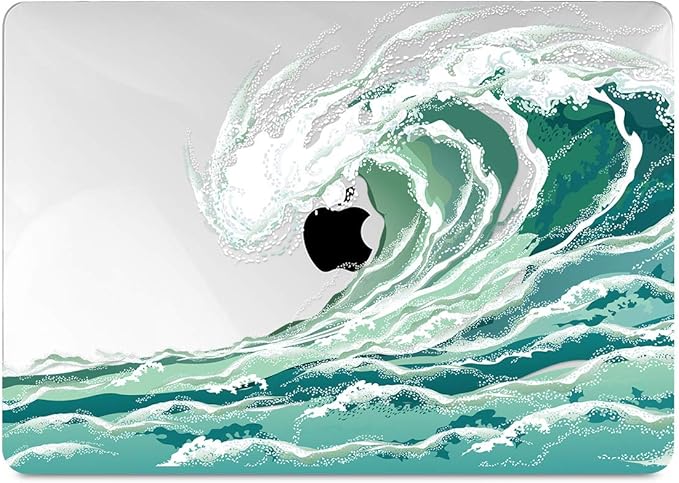 Batianda Case for MacBook Air 13 Inch M1 2020 2019 2018 Release Model A2337 A2179 A1932 with Retina & Touch ID,Pattern Clear Hard Case Shell Cover with Keyboard Cover & Screen Protector,Wave