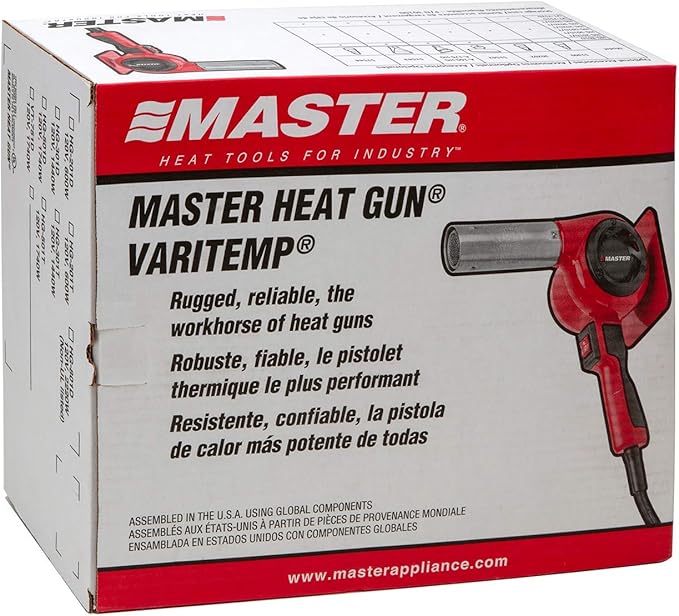 Master Appliance VT-751D Industrial Heat Gun, Quick Change Plug-In Heating Element, Variable Temperature Heat Gun, 130F to 1200F, 120V, 1740W, 14.5 Amps, Assembled In USA - USA Company