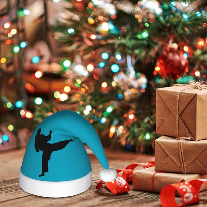 MUSM Karate Print Christmas Hat For Kids Party Hat With Soft Pom Pom, Perfect For Christmas, Halloween New Year
