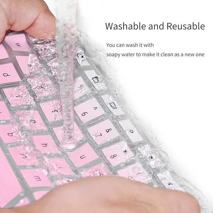 Dell Keyboard Cover & Skin for Wired KB216 & Wireless KM636, Inspiron AIO 3475/3670/3477 - Ombre Pink