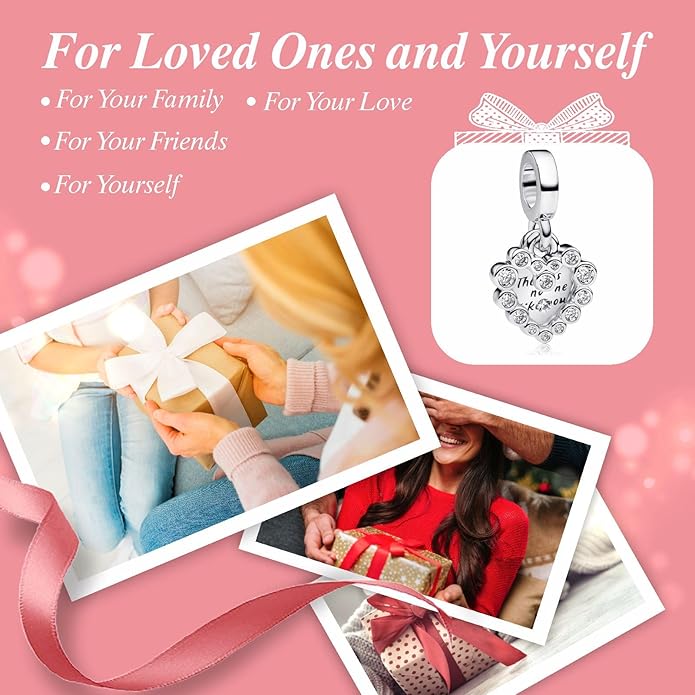Family Mom Heart Charms 925 Sterling Silver Bead for Bracelets and Necklaces For Women Jewelry Present