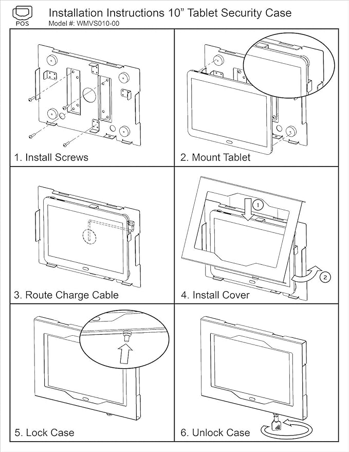TABcare Locking Anti-Theft Metal Case for Samsung Galaxy TAB A 9.7" Tablet for Kiosk, POS, Store, Show Display, Time Clock (TAB A 9.7, White)