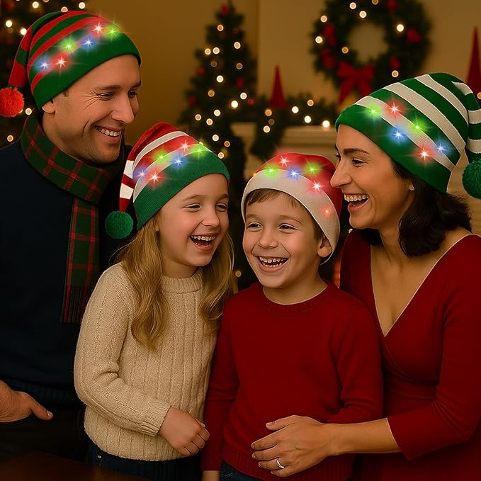 Christmas Light Up Beanie Funny Warm Winter Hats, for Adults Women Men Teens