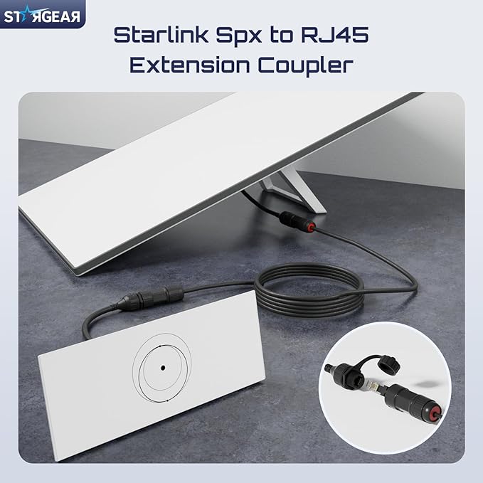 2 Pack Starlink Ethernet Adapter Gen 3/Mini, Waterproof Starlink Cable RJ45 Coupler Starlink Mini Ethernet Cable Extension