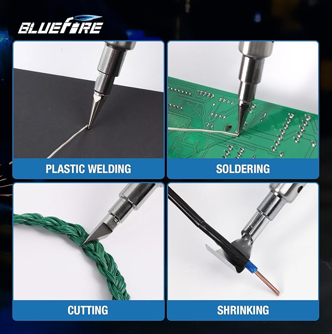BLUEFIRE MRT-1117K Cordless Butane Soldering Iron Kit Portable Multi-Purpose Mini Torch for Electronics, Jewelry, Welding & Brazing|Self-Igniting,Flame Control,Light Weight,Rapid Heat Up,Inflatable