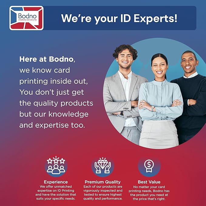Bodno Magicard Pronto ID Card Printer & Super Supplies Package ID Software, Camera, 300 Cards and 300 Print Ribbon - Silver Edition