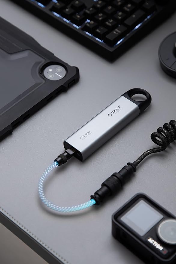 ORICO 4TB Portable SSD Up to 800MB/s, Hanging Hole Design External Solid State Drive, 2 in 1 USB C&A Cable, Durable Storage for Type-C Smartphone, Tablets, Laptops, for Content Creators - C10Max