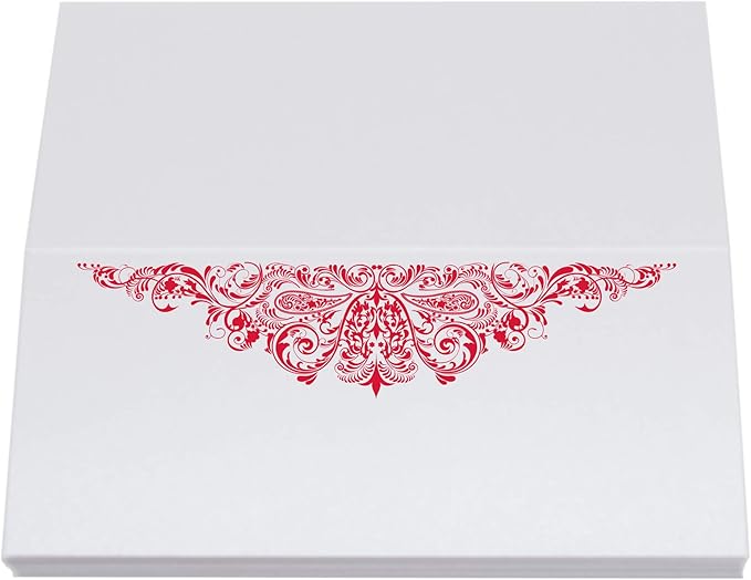 Paisley Place Cards, Ruby Red (Choose Color), Set of 150, Pre-cut and Scored - Wedding, Party, Dinner, and Special Events - Made in the USA