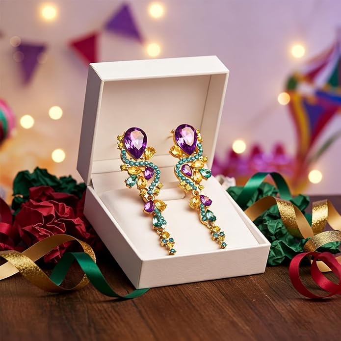 Rhinestone Statement Dangle Earrings Sparkly Crystal Bridal Wedding Earrings for Brides Bridesmaides Chandelier Teardrop Earrings for Women Prom Party