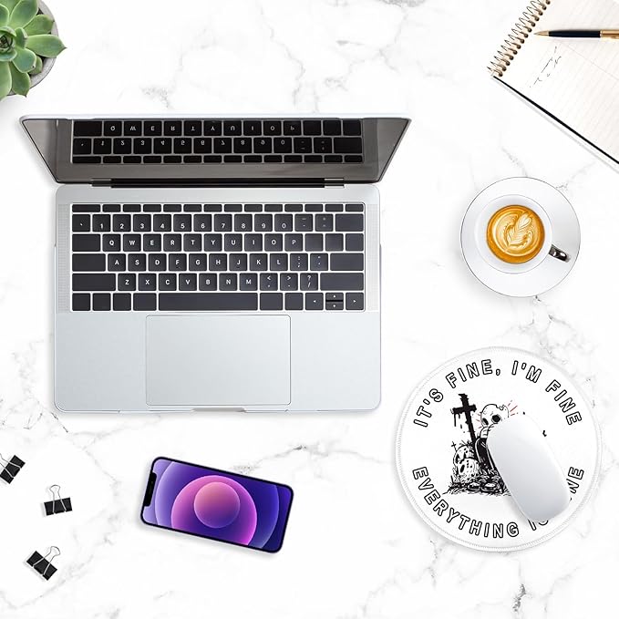 ITNRSIIET Round Mouse Pad with Stitched Edge Premium-Textured Waterproof Non-Slip Rubber Base Desktop Protection Mat Diameter 8.7 inches, Lonely