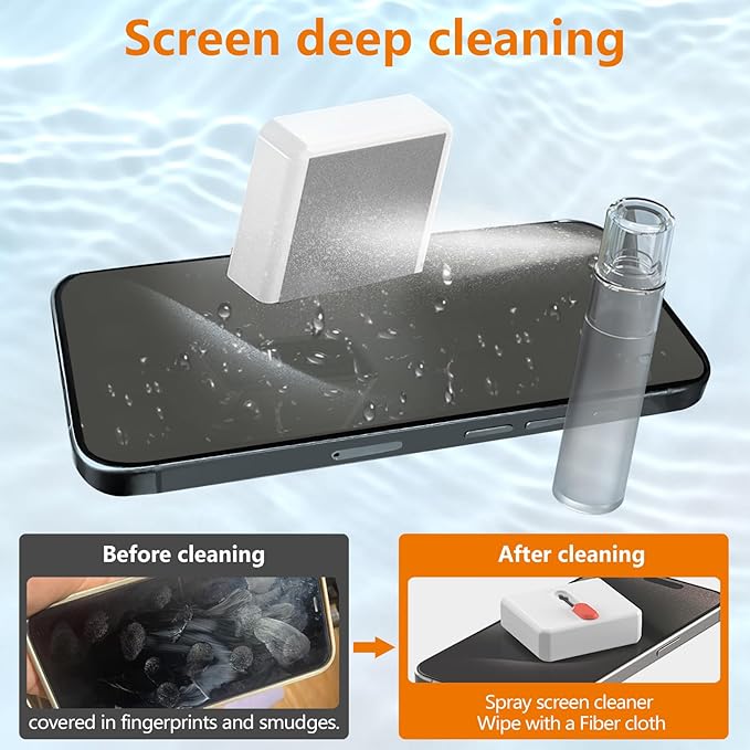 Cell Phone Cleaning Kit,iPhone Cleaning Kit for Charging Port Cleaner Keyboard Cleaning Kit for Airpods/Android/USB C/Earbuds/Laptop/iPad Screen with Stylus Pen,SIM Tool(White, with Putty and Cloth)