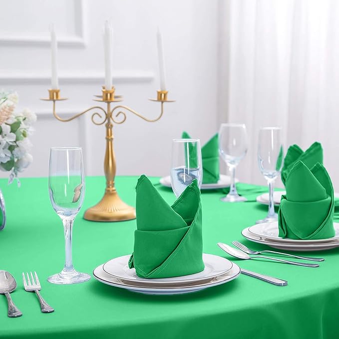Cupuamon Cloth Napkins 20x20 inch Washable Polyester Dinner Napkins Soft Table Napkins for Wedding Party Dining Banquet(Emerald,25PCS)