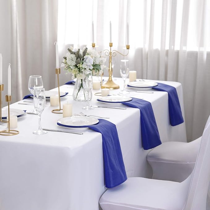 50pcs Polyester Cloth Napkins - 20 x 20 inch Royal Blue Dinner Washable Napkins with Hemmed Edges for Restaurant/Wedding/Hotel(50,Royal Blue)