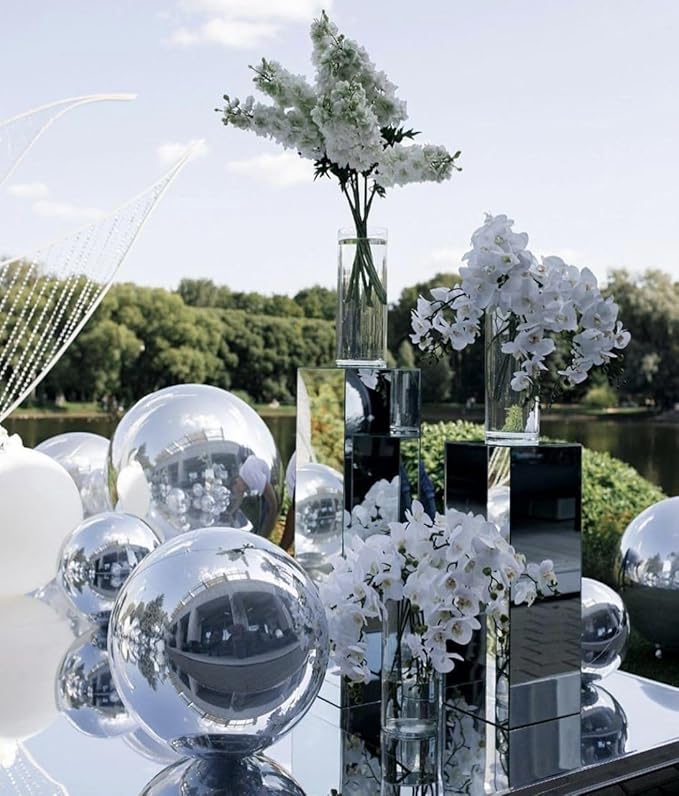 Inflatable Mirror Ball Set, 6-Piece Airtight Large Hanging & Standing Inflatable Disco Disco with 1200W Electric Pump for Party, Wedding, Pool, Events