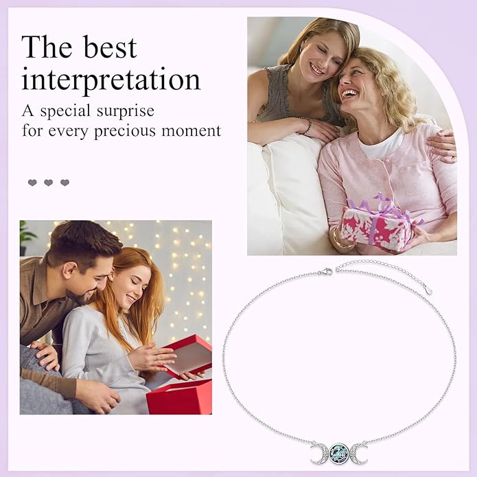 FLYOW S925 Sterling Silver Dainty Butterfly/Moonstone/Turquoise/Agate/Circle Choker Necklace Short Dainty Layered Pendant Necklace Jewelry for Women Girls