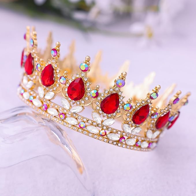 Queen Crown for Women Crystal Tiara for Girl Rhinestone Wedding Headband for Bride Hair Accessories for Costume Birthday Party Prom Gifts