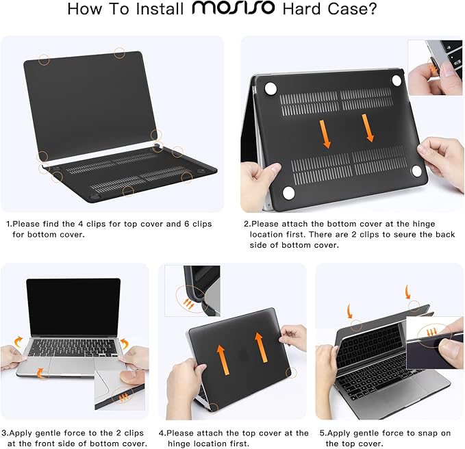 MOSISO Compatible with MacBook Air 13 inch Case 2025 2024 2023 2022 M4 A3240 M3 A3113 M2 A2681, Hard Shell&Sleeve Bag&Keyboard Skin&Webcam Cover&Screen Film for MacBook Air 13.6 inch, Slate Blue