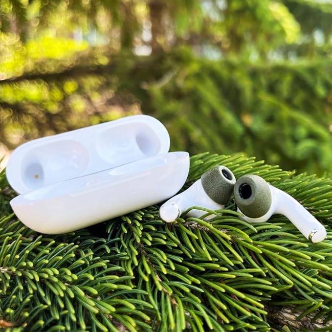 Comply Memory Foam Replacement Earbud Tips for Apple AirPods Pro 1 & 2 | Ultimate Comfort, Secure Fit, Superior Noise Isolation | Anti Slip, Prevent from Falling Out | Green, Medium (3 Pairs)