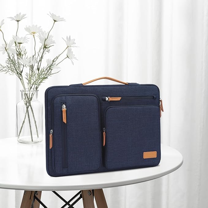 MOSISO 360 Protective Laptop Case 17.3 inch, 17-17.3 inch Laptop Sleeve Compatible with Dell, HP, Lenovo, Asus, Acer, Alienware, Side Open Carrying Case with 4 Zipper Pockets&Handle, Navy Blue