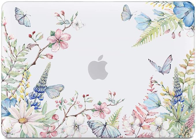 Batianda Case for MacBook Air 13 Inch M1 2020 2019 2018 Release Model A2337 A2179 A1932 with Retina & Touch ID, Floral Series Hard Shell Cover with Keyboard Cover & Screen Protector,Elegant Flowers