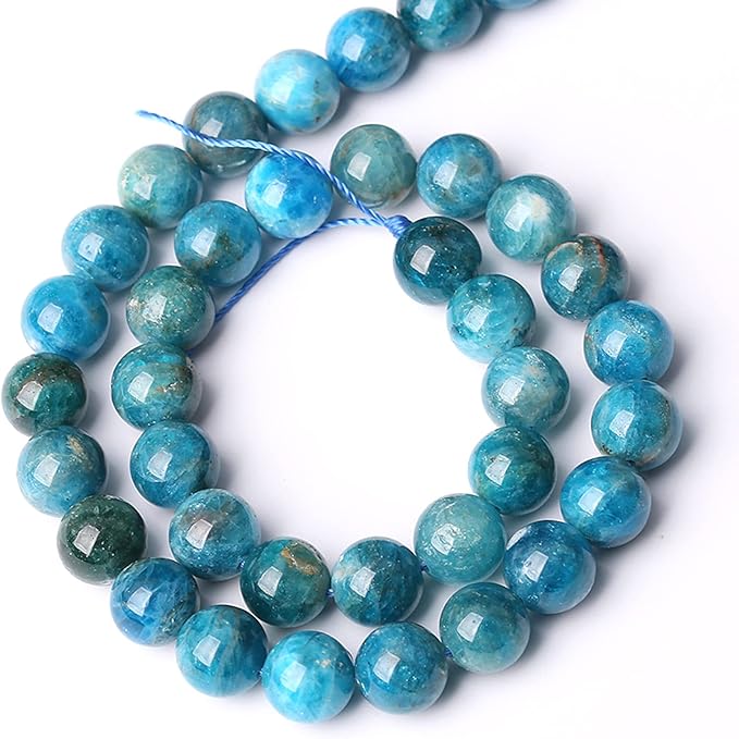 6MM 60PCS Natural Stone Blue Apatite A Grade Loose Beads for Jewelry Making DIY Bracelet
