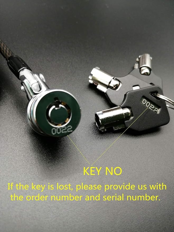 5Pack Single Package keyed Alike Security Hardware Cable Lock Kit Laptop Lock 5Keys 6.2Ft for Monitors, Laptops, MacBooks, Tablets, iPad,Mac mini (5PCS keyed Alike)