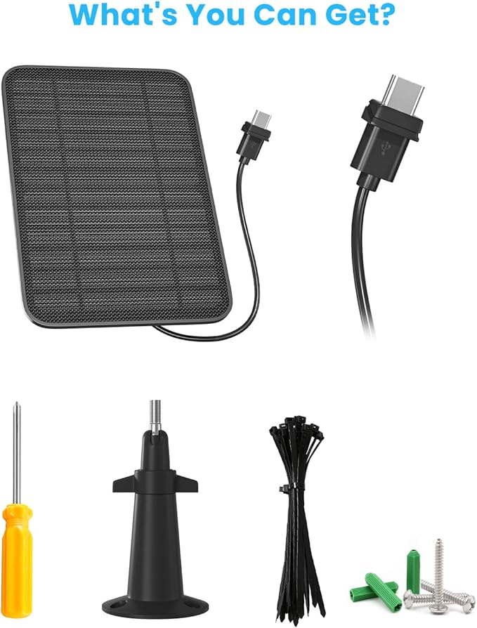 5W Solar Panel for Blink Camera Outdoor, Solar Panel Charger with Battery Compatible with New Blink Outdoor 4 (4th Gen) Camera, with 13.1ft Cable, IP65 Weatherproof, Includes Secure Wall Mount, 4 Pack