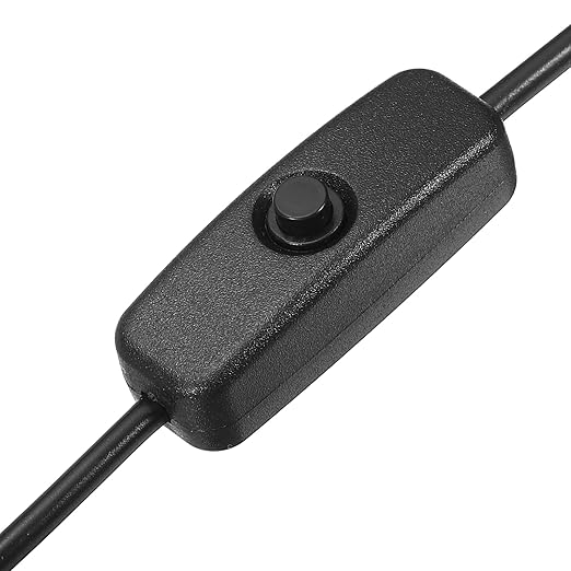 MECCANIXITY USB Cable with 501 ON/Off Switch, USB Male to USB Type C Male Power Cable 100cm for LED Desk Lamp LED Strip Black White 1 Set