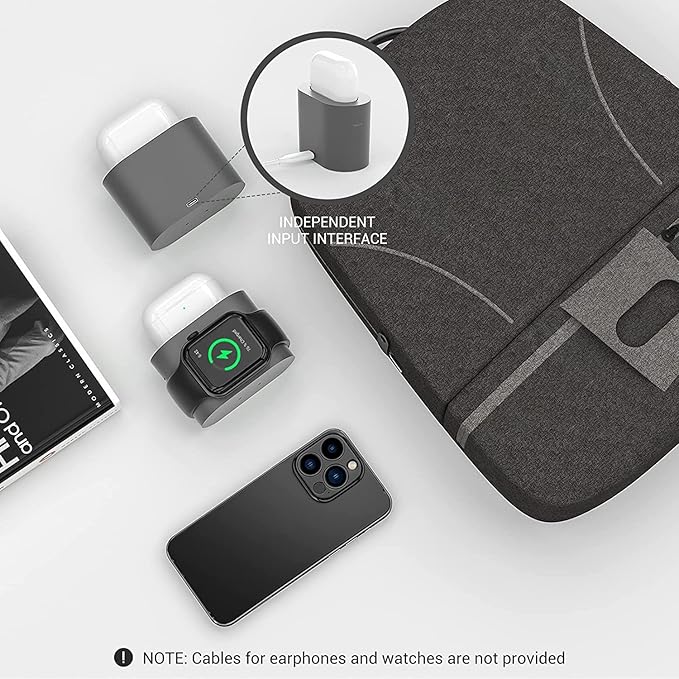 Wireless Charging Station, 3 in 1 Charging Station, Alarm Clock with Wireless Charger, Night Light, iPhone 12/13/14/15/16 Pro/13 Mini/13 Pro Max/12 pro, AirPods