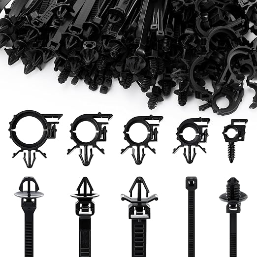 150 pcs Car Wire Loom Routing Clips Push Mount Cable Tie Assortment 10 Sizes Car Harness Routing Clips Universal Wiring Harness Replacement Parts for Automotive