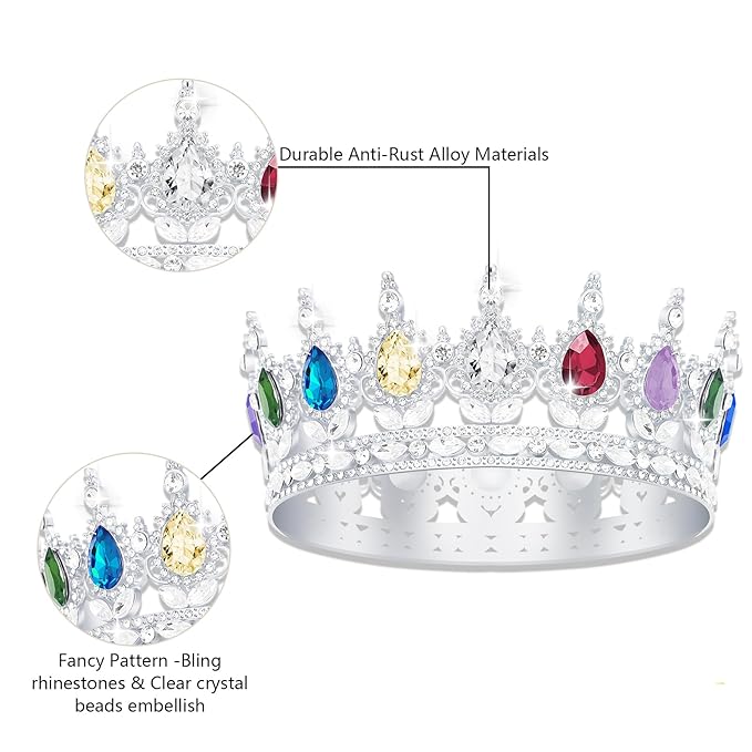 Queen Crown Rhinestone Wedding Crowns and Tiaras for Women Costume Party Hair Accessories Princess Birthday Crown Crystal Bridal