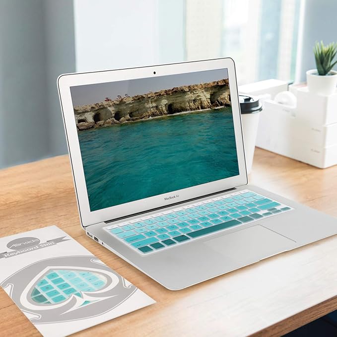 Allinside Green Ombre Keyboard Cover Skin for MacBook Pro 13" 15" 17" (2015 or Older Version), MacBook Air 13" A1369/A1466, Older iMac Wireless Keyboard MC184LL/B