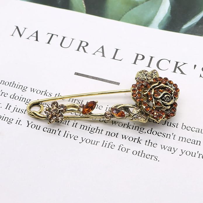 Crystal Pearl Flower Brooches Pins Fashion Beautiful Created Rhinestone Floral Brooch Good Idea for Party Dance Wedding Banquet for Elegant Women Girl