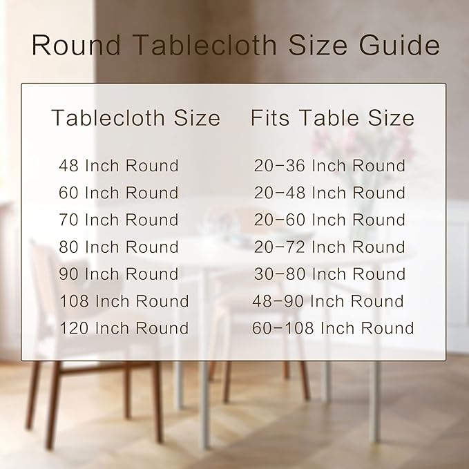 sancua Round Tablecloth - 120 Inch - Water Resistant Spill Proof Washable Polyester Table Cloth Decorative Fabric Table Cover for Dining Tables, Buffet Parties and Camping, Burgundy
