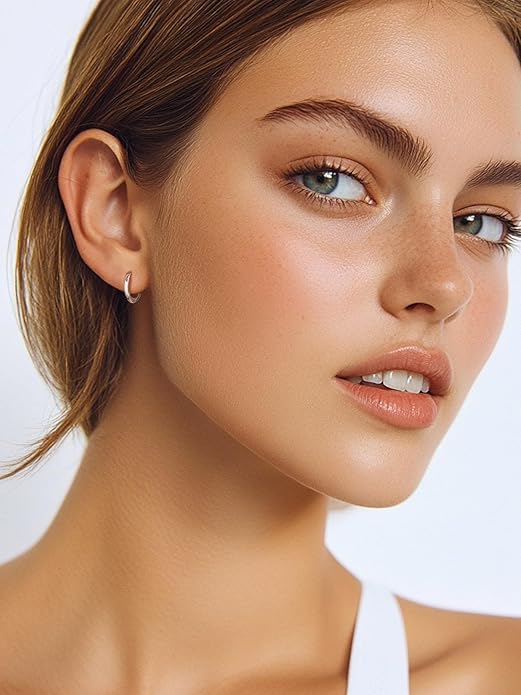 FaithHeart Sterling Silver Hoop Earrings for Women, Hypoallergenic Huggie Hoop Earrings Lightweight Small Cartilage Earrings Hoop Earring Dainty Everyday Earrings 6/8/10/12/14/15/16/18/20mm
