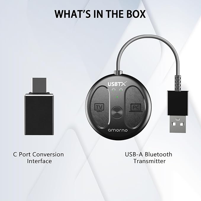 USB-C Bluetooth Adapter for PS5, Bluetooth 5.4 Audio Adapter for PC, Plug and Play, Wireless Audio Transmitter for Bluetooth Headphones & Earbuds to PS4/PS5/Switch Dock/PC/Laptop/TV
