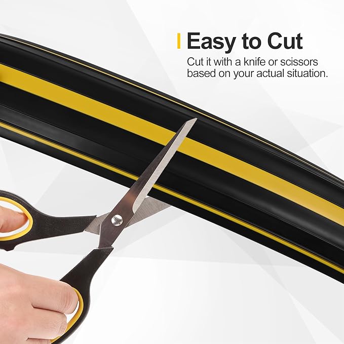 Floor Cord Cover 6.5Ft 2Pcs Heavy Duty PVC Floor Cable Protector Electric Cord Hider Cable Management Floor Strip Extension Cord Covers Cable Raceway for Wires on Floor Inner Channel 1.36" W x 0.43" H