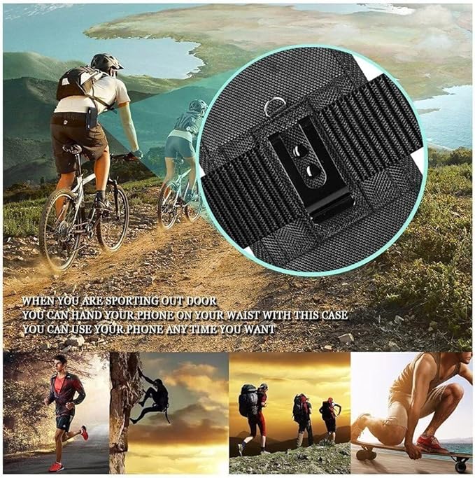 Cell Phone Holster for iPhone SE iPhone 8 7 6s Case with Belt Clip Phone Belt Holder for Men Women Pouch Carrying Cover (Fits Phone iPhone SE, 8 7 6s with Otterbox Case on) Black Nylon, Small