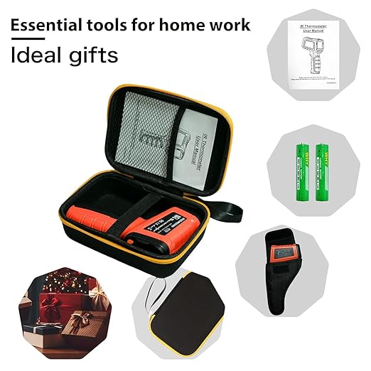50:1 Infrared Thermometer Temperature Gun, -58°F to 1796°F Digital Laser Temp Gun for Cooking, Pizza Oven, BBQ, Fridge IR Handheld Gun for HVAC, Engine, and Industrial Use