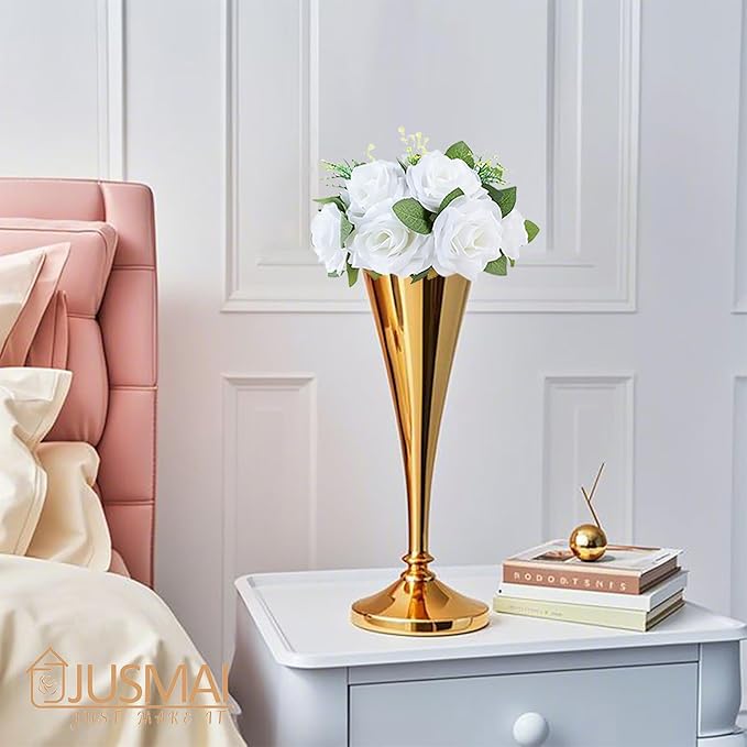 Artificial Flowers Ball 4 Pcs - White Wedding Table Centerpiece Decorations for Flower Arrangements