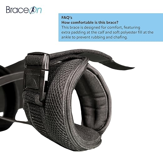 Brace On AFO S-Type - Drop Foot Stabilizer Brace, Moldable, Trimmable, Lightweight Polyethylene, Braces for Women, AFO Brace and Foot Drop Braces, Boot for Injured Foot, Women, Right