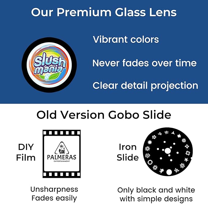 200W Logo GOBO Projector for Business, Rotational Super Bright Projection with Remote Control and Glass Lens, Triple Cooling System, IP65 Waterproof for Safe Indoor and Outdoor Use