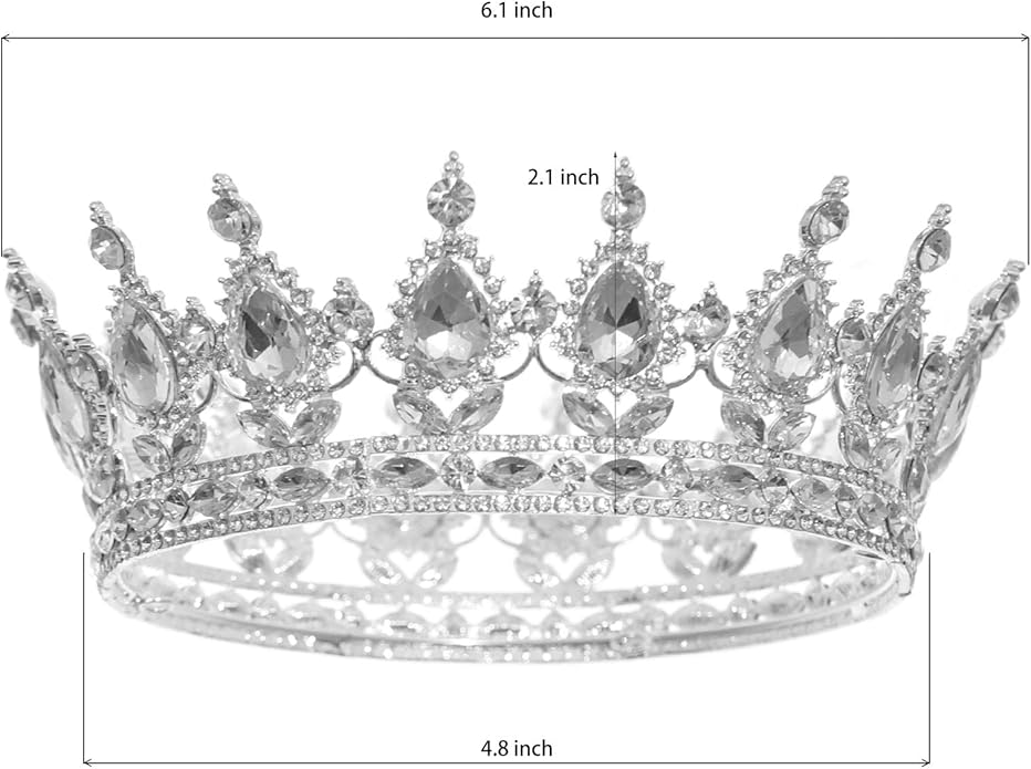 FORSEVEN Queen Crown Rhinestone Wedding Crowns and Tiaras for Women Costume Party Hair Accessories Princess Birthday Crown Crystal Bridal Crown Halloween Decorations Headband