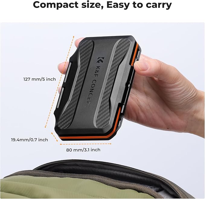 K&F Concept 36 Slots SD Micro SD Memory Card Case, Water-Resistant SD Card Holder, Anti-Shock Card Carrying Storage Box for 24 Micro SD SDXC SDHC TF Cards and 12 SD SDXC SDHC Cards