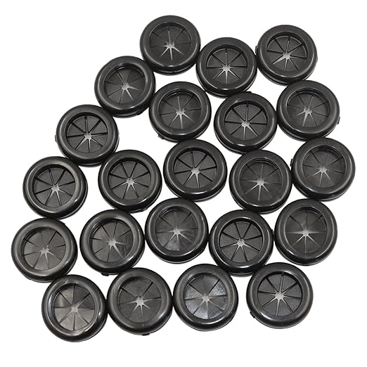 Rubber Grommets for Wiring, 7/8 Inch Drill Hole 11/16 Inch ID, Firewall Grommets Automotive Cable Cords Hoses Protection, Double-Sided Rubber Plugs for Round Holes, 22 Pcs, 18x22 mm