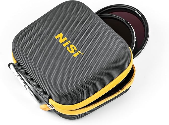 NiSi - Caddy II Circular Filter Case, Portable and Lightweight Camera Lens Pouch for 8 Filters, Fits Up to 95mm, Waterproof and Shockproof, Larger Opening Lens Bag, Caddy Case with Metal Hanging Clip