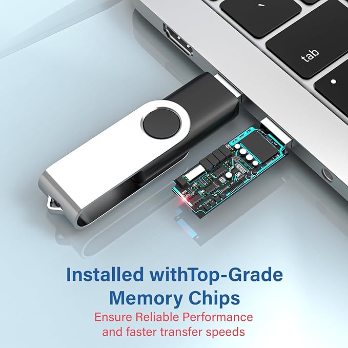 Flash Drives 4GB 10 Pack, Wooolken USB 2.0 Thumb Drives with Keychains Memory Stick USB Drive Pendrive for PC Laptop Computer (Mixcolors)